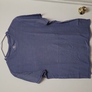 Helix Lt Bluish/Gray Textured Raw-Edge Crewneck T-shirt